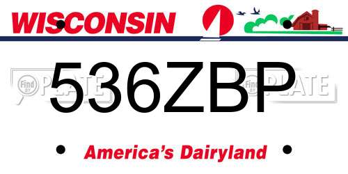 536ZBP Wisconsin License Plate