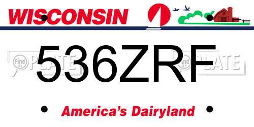 536ZRF Wisconsin License Plate