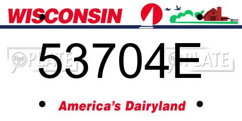 53704E Wisconsin License Plate