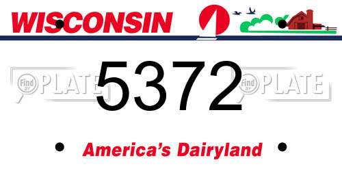 5372 Wisconsin License Plate