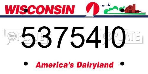 53754I0 Wisconsin License Plate