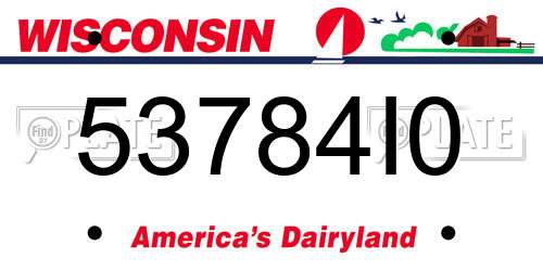 53784I0 Wisconsin License Plate