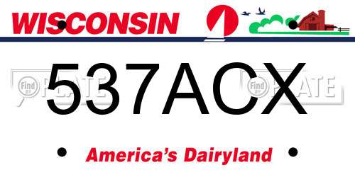 537ACX Wisconsin License Plate