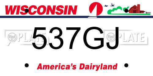 537GJ Wisconsin License Plate