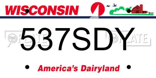 537SDY Wisconsin License Plate