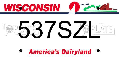 537SZL Wisconsin License Plate