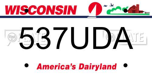 537UDA Wisconsin License Plate