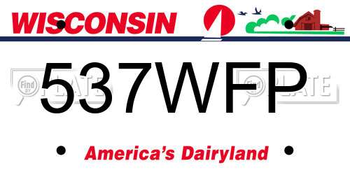 537WFP Wisconsin License Plate