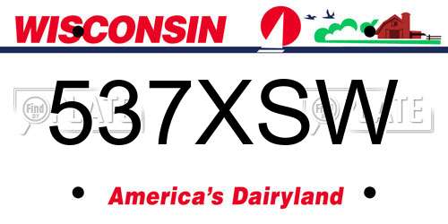 537XSW Wisconsin License Plate