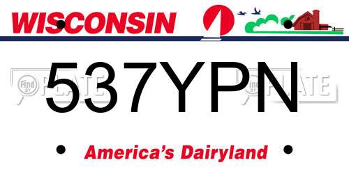 537YPN Wisconsin License Plate