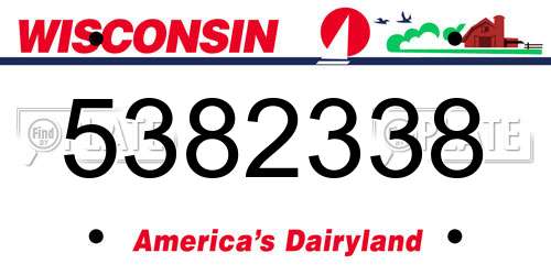 5382338 Wisconsin License Plate