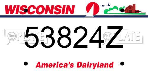 53824Z Wisconsin License Plate