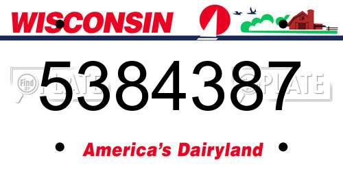 5384387 Wisconsin License Plate