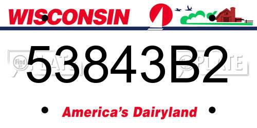 53843B2 Wisconsin License Plate