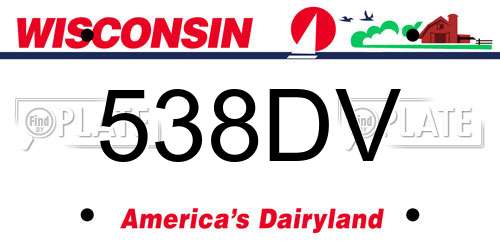 538DV Wisconsin License Plate