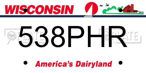 538PHR Wisconsin License Plate