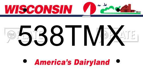 538TMX Wisconsin License Plate