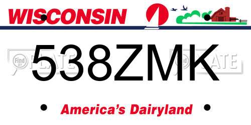 538ZMK Wisconsin License Plate