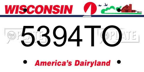 5394TO Wisconsin License Plate