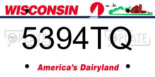 5394TQ Wisconsin License Plate