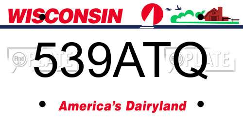 539ATQ Wisconsin License Plate