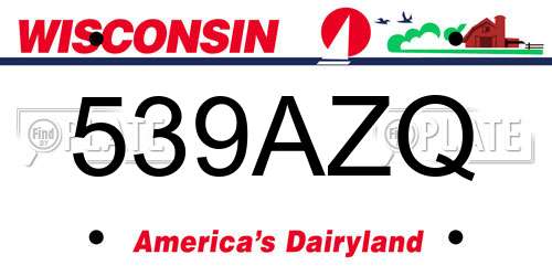539AZQ Wisconsin License Plate