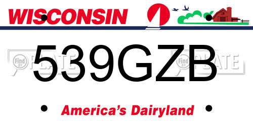 539GZB Wisconsin License Plate
