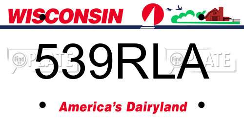 539RLA Wisconsin License Plate