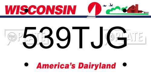 539TJG Wisconsin License Plate