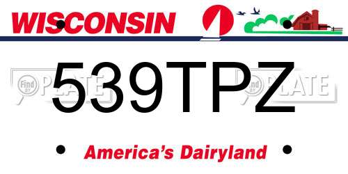 539TPZ Wisconsin License Plate