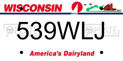 539WLJ Wisconsin License Plate