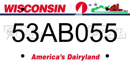 53AB055 Wisconsin License Plate