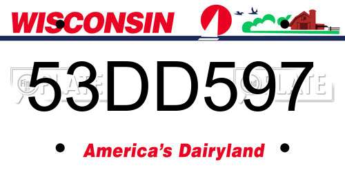 53DD597 Wisconsin License Plate