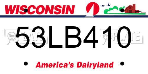 53LB410 Wisconsin License Plate
