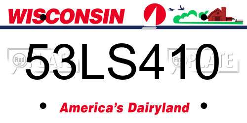 53LS410 Wisconsin License Plate