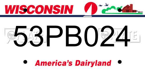 53PB024 Wisconsin License Plate