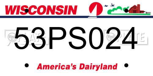 53PS024 Wisconsin License Plate