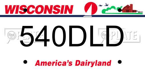 540DLD Wisconsin License Plate