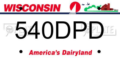 540DPD Wisconsin License Plate