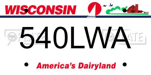 540LWA Wisconsin License Plate