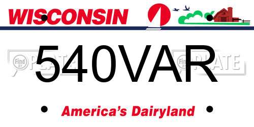 540VAR Wisconsin License Plate