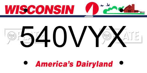 540VYX Wisconsin License Plate