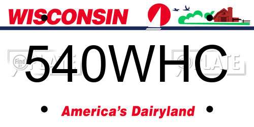 540WHC Wisconsin License Plate