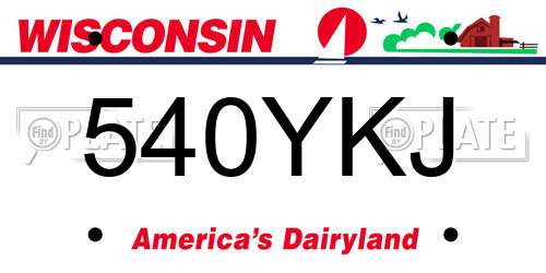 540YKJ Wisconsin License Plate