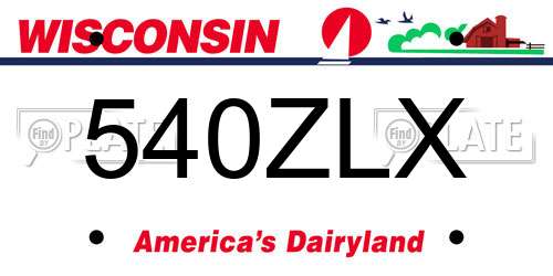 540ZLX Wisconsin License Plate