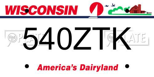 540ZTK Wisconsin License Plate