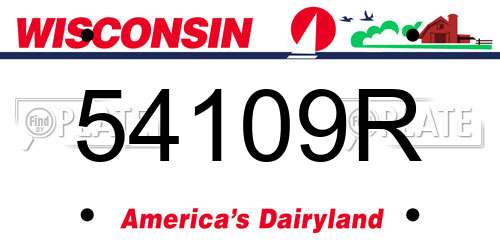 54109R Wisconsin License Plate