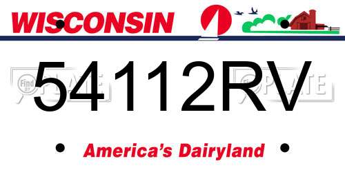 54112RV Wisconsin License Plate