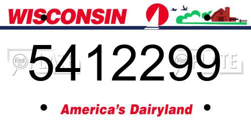5412299 Wisconsin License Plate