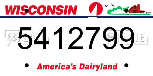 5412799 Wisconsin License Plate